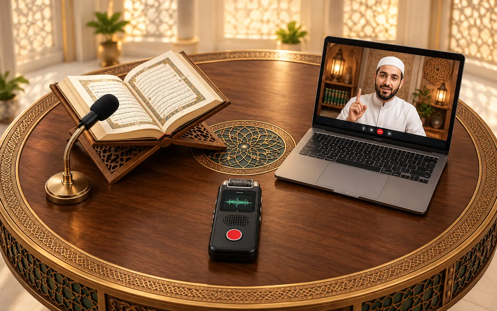 Quran study in a peaceful setting