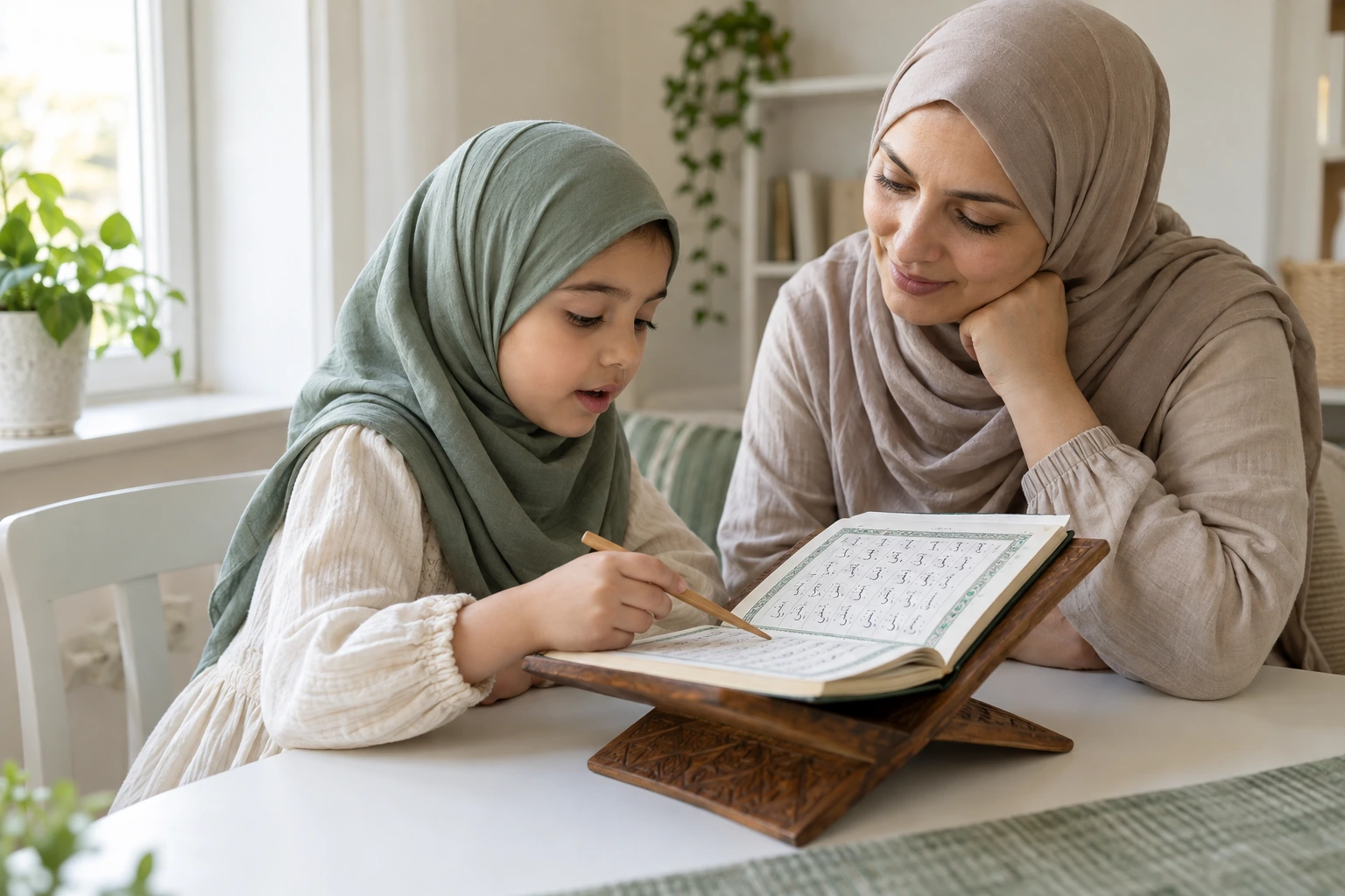 Illustrative Quran study scene